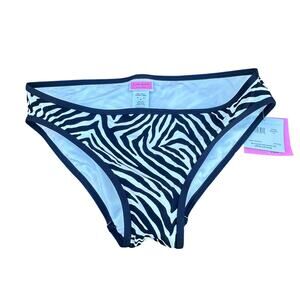 NWT Kate Spade Black and White Zebra Print bikini bottom in Size M Mob Wife